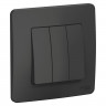 Выключатель трехклавишный Systeme Electric Blanca антрацит 10А