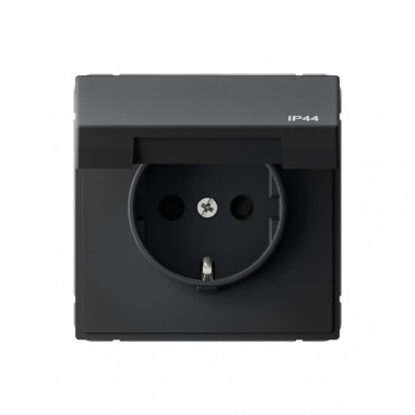 Розетка силовая Systeme Electric ArtGallery Aqua со шторками и крышкой 16А, IP44, карбон — Multielectrika