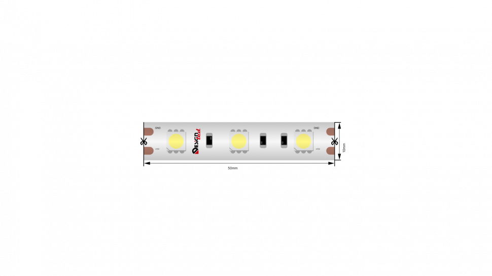 Лента светодиодная DSG 5050 W 60L-12V-IP65, 6000 K, 300 LED, 14.4W/m, LUX фото 1 &mdash; Multielectrika