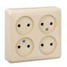 Розетка 4К без шторок 16А 250B Кремовая Schneider Electric Этюд PA16-205K