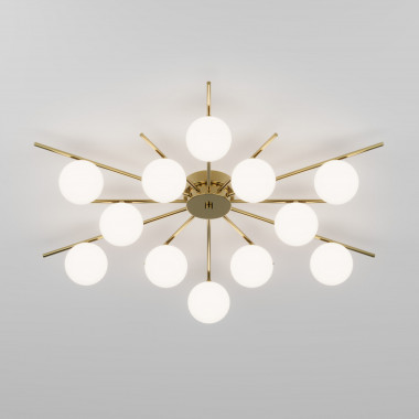 Умный потолочный светильник со стеклянными плафонами под лампочку G9 302001/12 латунь Smart &mdash; Multielectrika