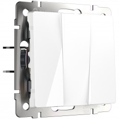 Выключатель трехклавишный (белый) W1130001 &mdash; Multielectrika