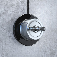 Переключатель одноклавишный матовый хром ретро WL19-01-03 &mdash; Multielectrika