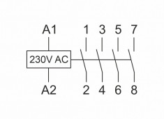 Контактор модульный (Ампер-40 / Волт-230 АС / Контакт-4NO) ST40-40 &mdash; Multielectrika