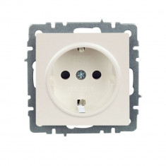 Розетка с заземлением с защитными шторками 16А IEK Brite РСР14-1-0-БрЖ жемчуг &mdash; Multielectrika