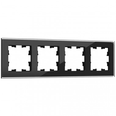 Рамка на 4 поста IEK Brite РУ-4-2-БрЧ стекло черный — Multielectrika