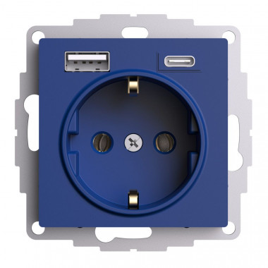 Розетка USB A+С Systeme Electric AtlasDesign 5В/2,4А, 2х5В/1,2А, 16А, аквамарин — Multielectrika