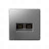 Розетка двойная RJ-45 Systeme Electric ArtGallery кат.6А, сталь