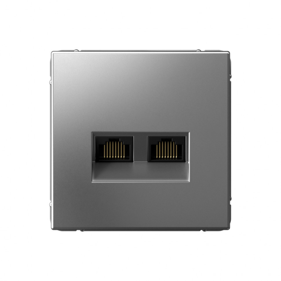 Розетка двойная RJ-45 Systeme Electric ArtGallery кат.6А, сталь фото 1 — Multielectrika