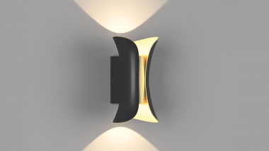 GW-8610-6-BLG-WW, бра настенное, черный+золото, 6Вт 3000К IP54 — Multielectrika