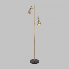 Торшер с поворотными плафонами 01109/2 латунь / черный &mdash; Multielectrika