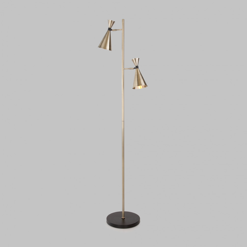 Торшер с поворотными плафонами 01109/2 латунь / черный фото 1 — Multielectrika