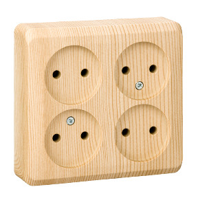 Розетка 4К без шторок 16А 250B Сосна Schneider Electric Этюд PA16-205D фото 1 — Multielectrika