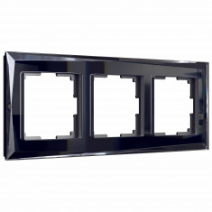 Рамка из стекла на 3 поста Diamant черный W0031208 &mdash; Multielectrika