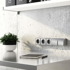 Розетка с заземлением и шторками Gallant (серебряный) W5071106 &mdash; Multielectrika