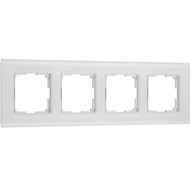 Рамка из стекла на 4 поста Senso белый soft-touch W0043101 &mdash; Multielectrika