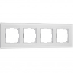Рамка из стекла на 4 поста Senso белый soft-touch W0043101 &mdash; Multielectrika