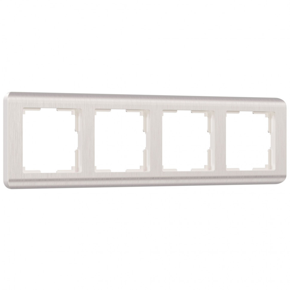 Рамка из поликарбоната на 4 поста Stream перламутровый W0042113 фото 1 — Multielectrika