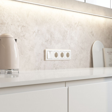 Рамка из поликарбоната на 4 поста Stream перламутровый W0042113 &mdash; Multielectrika