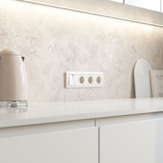 Рамка из поликарбоната на 4 поста Stream перламутровый W0042113 &mdash; Multielectrika