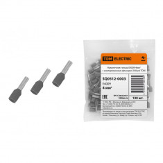 Наконечник-гильза НШвИ TDM Е4009 4мм2 с изолированным фланцем (100шт) &mdash; Multielectrika