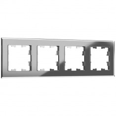 Рамка на 4 поста IEK Brite РУ-4-2-БрСе стекло серый &mdash; Multielectrika