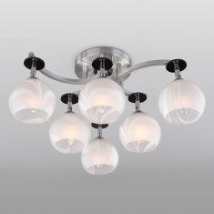 Люстра с плафонами 9643/6 серебро / белый &mdash; Multielectrika