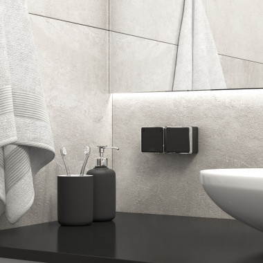 Выключатель одноклавишный влагозащищенный Gallant черный/хром W5010235 &mdash; Multielectrika