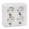 Розетка 4К+З со шторками 16А 250B Белая Schneider Electric Этюд PA16-208B
