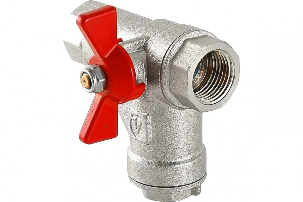Шаровой кран Valtec со встроенным прямым фильтром рукоятка бабочка 3/4" VT.294.N.05 фото 1 &mdash; Multielectrika