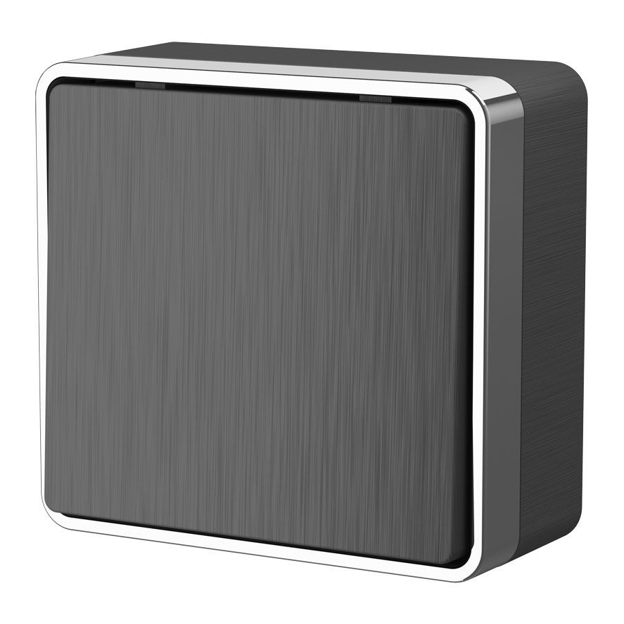 Выключатель одноклавишный проходной Gallant графит рифленый W5012004 фото 1 — Multielectrika
