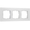 Рамка из стекла на 3 поста Senso белый soft-touch W0033101 фото 1 &mdash; Multielectrika
