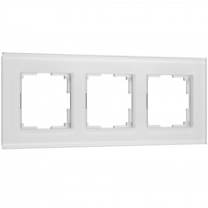 Рамка из стекла на 3 поста Senso белый soft-touch W0033101 &mdash; Multielectrika