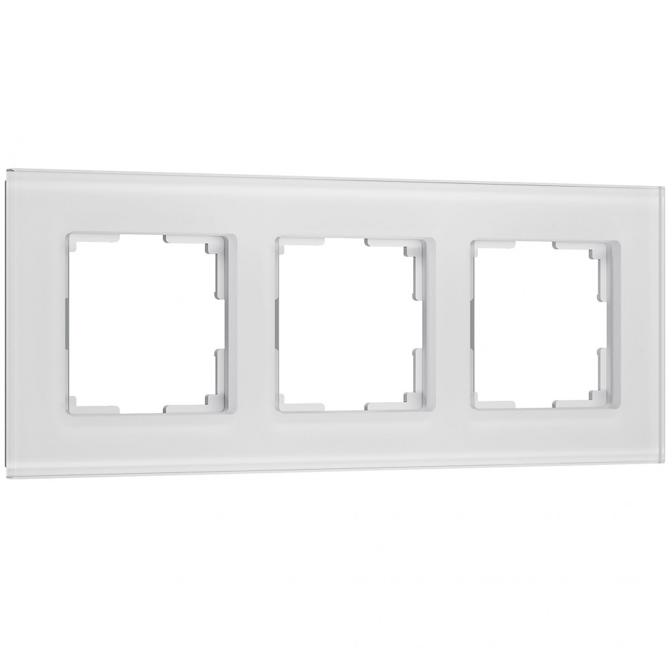 Рамка из стекла на 3 поста Senso белый soft-touch W0033101 фото 1 &mdash; Multielectrika