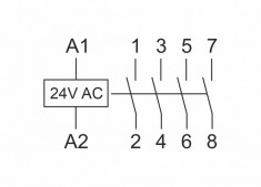 Контактор модульный (Ампер-40 / Волт-24 АС / Контакт-4NO) ST40-40/24 &mdash; Multielectrika