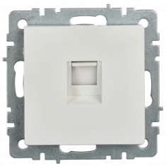 Розетка компьютерная RJ45 кат.5E IEK Brite РК10-БрБ белая &mdash; Multielectrika