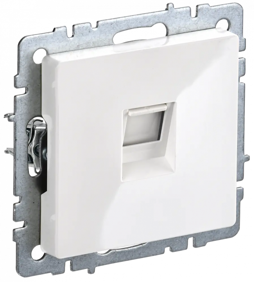 Розетка компьютерная RJ45 кат.5E IEK Brite РК10-БрБ белая фото 1 — Multielectrika