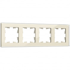 Рамка на 4 поста IEK Brite РУ-4-2-БрВа стекло ванильный &mdash; Multielectrika