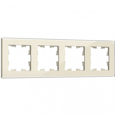 Рамка на 4 поста IEK Brite РУ-4-2-БрВа стекло ванильный — Multielectrika