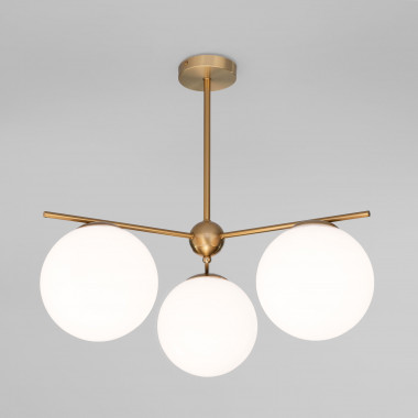 Потолочный светильник со стеклянными плафонами 60147/3 латунь — Multielectrika