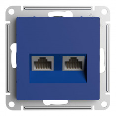 Розетка двойная RJ-45 Systeme Electric AtlasDesign кат. 5E, аквамарин &mdash; Multielectrika