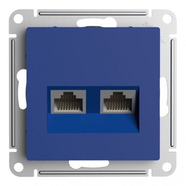 Розетка двойная RJ-45 Systeme Electric AtlasDesign кат. 5E, аквамарин — Multielectrika