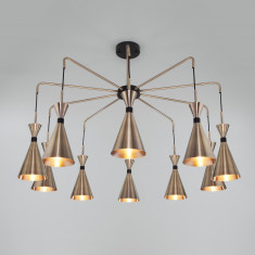 Умная люстра в стиле лофт 316/10 латунь / черный &mdash; Multielectrika