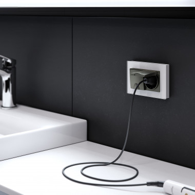 Розетка двойная влагозащ. с зазем. с защит. крышками и шторками (черный матовый) W1172208 &mdash; Multielectrika