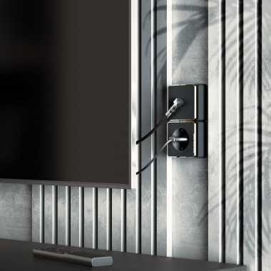 ТВ-розетка оконечная Gallant черный/хром W5083035 &mdash; Multielectrika