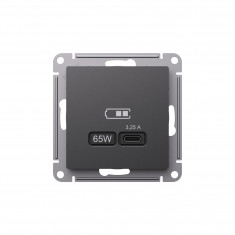 Зарядное устройство USB Type C Systeme Electric AtlasDesign 65Вт, высокоскор.заряд. QC, PD, базальт &mdash; Multielectrika