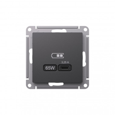 Зарядное устройство USB Type C Systeme Electric AtlasDesign 65Вт, высокоскор.заряд. QC, PD, базальт — Multielectrika