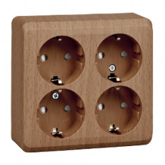 Розетка 4К+З со шторками 16А 250B Бук Schneider Electric Этюд PA16-208T &mdash; Multielectrika