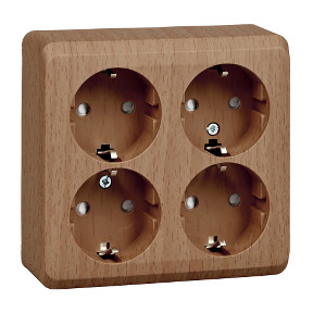 Розетка 4К+З со шторками 16А 250B Бук Schneider Electric Этюд PA16-208T — Multielectrika