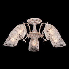 Потолочная люстра со стеклянными плафонами 22010/5 белый с золотом &mdash; Multielectrika